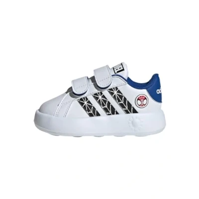Image of adidas Sportswear Marvel S Spiderman Grand Court Trainers for kids, Size: 3.5/4K, Cloud white core black royal blue Synthetics