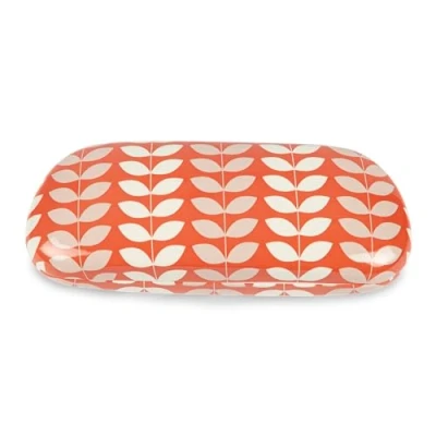 Image of LAGO TERRA Geometric Leaf Print Hard Shell Glasses Case Auburn (Medium)