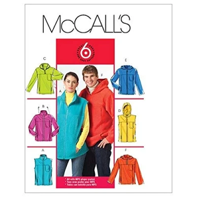 Image of McCall&#039;s Patterns M5252 Size XM Small Medium Large Misses/ Men&#039;s Unlined Vest and Jackets, Pack of 1, White