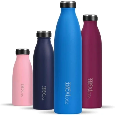 Image of 720DGREE Vaccum Insulated Water Bottle “milkyBottle“ 1litre Leakproof, BPA Free, Thermo Stainless Steel Flask Sports, Gym, Fitness, School, Kids, Travel, Outdoor, Hot, Cold &amp; Carbonated Drinks