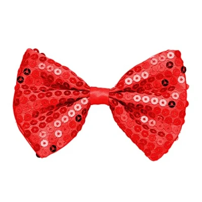 Image of Red Sequin Bow Ties Accessory for Fancy Dress