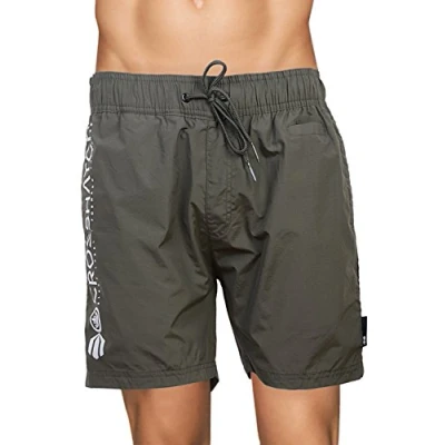 Image of Crosshatch Men&#039;s Pedro Swim Trunks, Peat Green, Medium