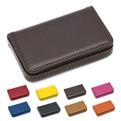 Image of padike Business Name Card Holder Luxury PU Leather,Business Wallet Credit ID Case/Holder for Men &amp; Women Keep Your Cards Clean (Coffee)