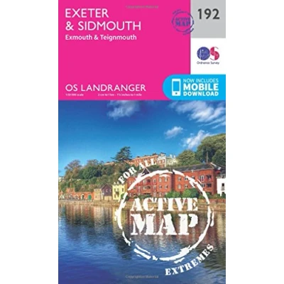 Image of Landranger Active 192 Exeter &amp; Sidmouth, Exmouth Teignmouth Map With Digital Version