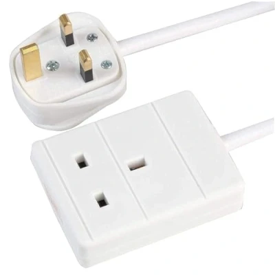 Image of PRO ELEC Extension Lead, 1 Socket, 0.5 Metres (White)