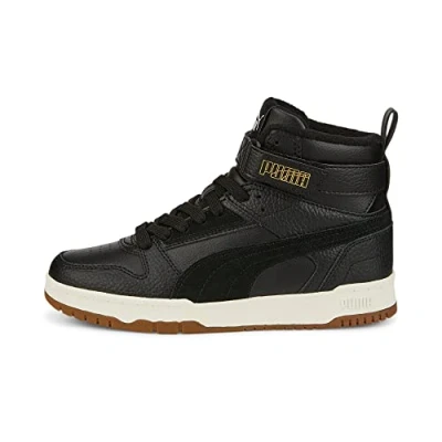 Image of Puma RBD GAME WTR JR Hightop trainers for kids, Size: 5.5, Black leather and imitation