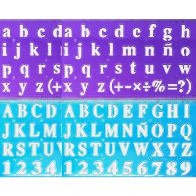 Image of (2 Pack) 2 Alphabet Letter Number Stencils Upper and Lower case Letters