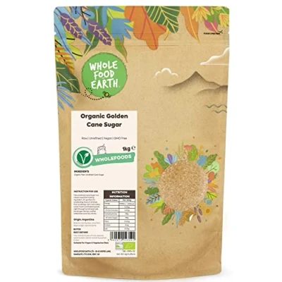 Image of Wholefood Earth Organic Golden Cane Sugar 1kg Raw Unrefined Vegan GMO Free Certified