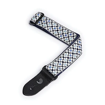 Image of Planet Waves 15UKE01 D&#039;Addario Ukulele Strap Nylon for Ukuleles Blue Flowers 1.5&quot; Wide