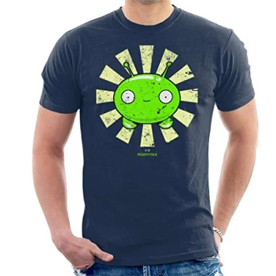 Image of Mooncake Retro Japanese Final Space Men&#039;s T Shirt Navy Blue