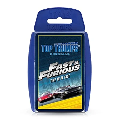 Image of Top Trumps Specials Fast and Furious Card Game, play with cars from the movies including Dodge Ice Charger, Lykan Hypersport, International MXT MVA, gift toy for boys girls aged 6 plus