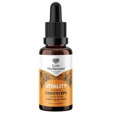 Image of Love Mushrooms Cordyceps Mushroom Supplement, 15,000mg Tincture 30ml, Liquid Drops to Support Energy, Endurance &amp; Natural Passion, Vegan, Made in The UK
