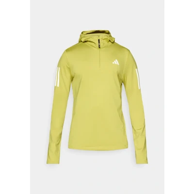 Image of adidas Men&#039;s Own the Run Winterized Hooded Half Zip, preloved lime, M