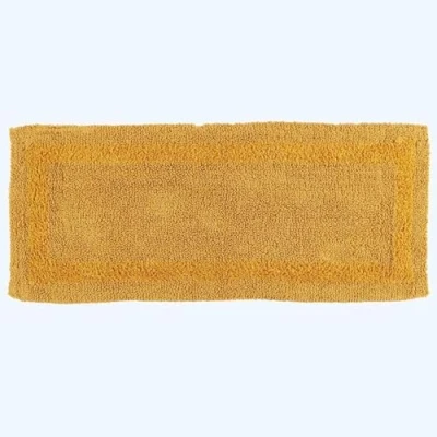 Image of HOMESCAPES Extra Large Bath Mat, Runner, Luxury 1600gsm Soft 100% Cotton, Reversible Bathroom Mats Non Slip, Washable, Super Absorbent, Quick Dry, Mustard Long Rug, 40 x 100 cm