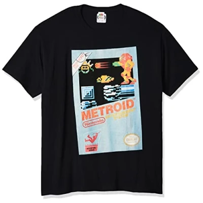 Image of Nintendo Men&#039;s Vintage Metroid T Shirt, Black, XXL