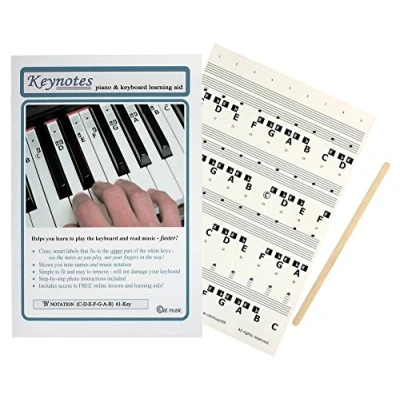 Image of KEYNOTES Piano Stickers for 49, 54, or 61 KEY Music Keyboard + Online Lessons