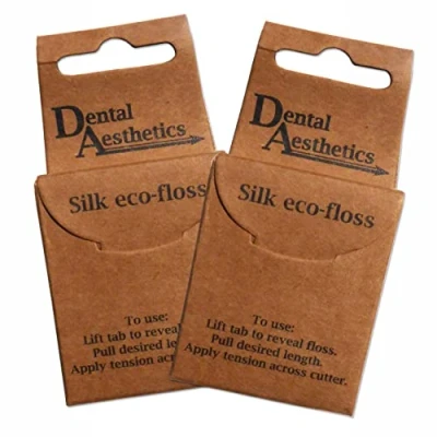 Image of Silk Dental Floss Natural, Biodegradable &amp; Plastic Free Mint, 50m (2 Packs)