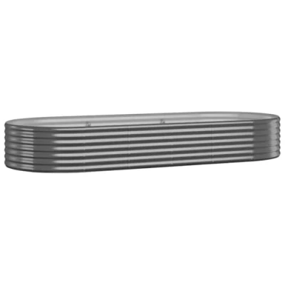 Image of vidaXL Garden Raised Bed Anthracite Powder coated Steel 249x100x36 cm Spacious &amp; Durable Outdoor Planter