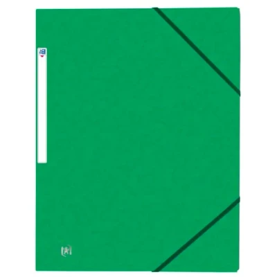 Image of OXFORD Pack of 50 Top File Folders with 3 Flaps + A4 Elastic Card Cover Green