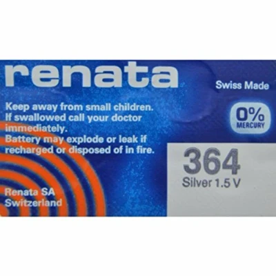 Image of 1 x Renata Watch Battery 0% Mercury Silver Oxide 364 (SR621SW)