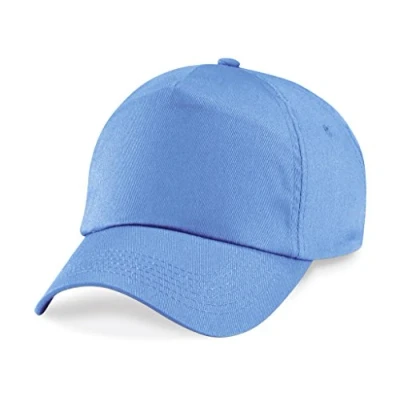 Image of Beechfield 5 panel unlined cotton cap in Sky blue