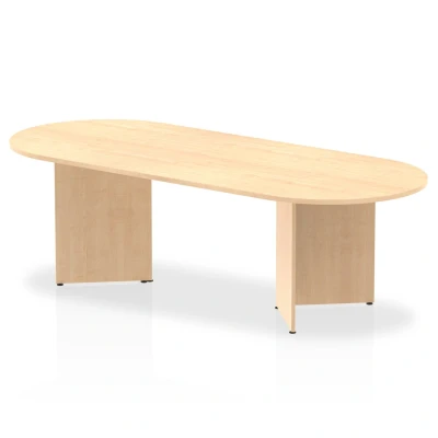Image of Impulse 2400mm Boardroom Table Maple Top Arrowhead Leg