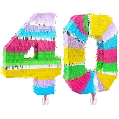 Image of Pinata Number 40 Colourful Pastel