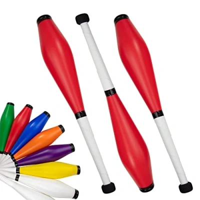 Image of Juggle Dream Trainer Street Juggling Club Set of 3 Great Clubs for Beginners and Advanced Jugglers (Red)
