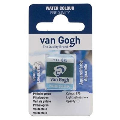 Image of Van Gogh Watercolour Half Pan Phthalo Green Series 1