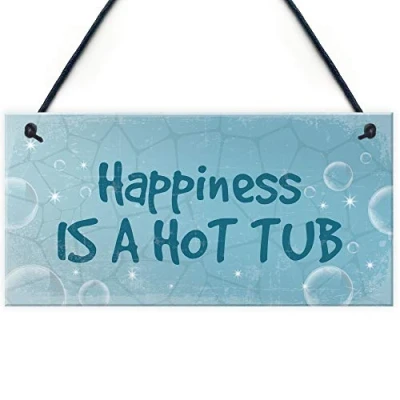 Image of RED OCEAN Funny Hot Tub Sign Hanging Plaque Decor Garden Shed Wall Keepsake