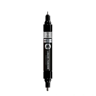 Image of Molotow Liquid Chrome Twin Tip Marker Mirror Effect Dual Pen 1.5 &amp; 4mm Nib Size