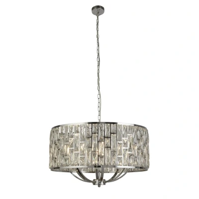 Image of Bijou 8 Light Chrome Ceiling Pendant with Crystal Glass