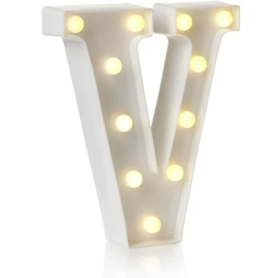 Image of anso LED Alphabet Letter &amp; Number Light Sign Decorations Lamp for Home Birthday Party Event Night Lights 22cm (V)