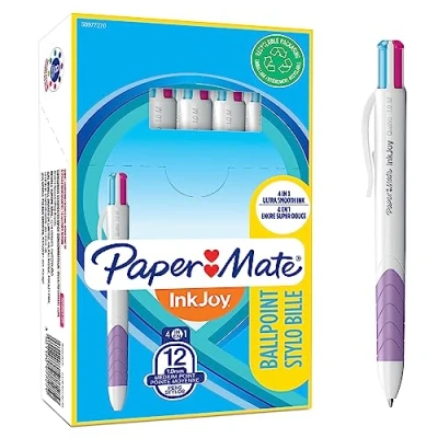 Image of Paper Mate InkJoy Quatro 4 Colour Ballpoint Pen Assorted Fun Colours Medium Point (1.0mm) 12 Count