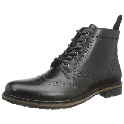 Image of Hush Puppies Joshua Brogue Mens Boots, Black, 8 UK