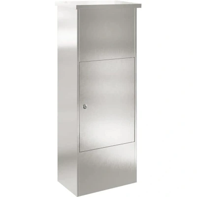 Image of vidaXL Parcel Drop Box Black 44.5 x 29 110.5 cm Stainless steel