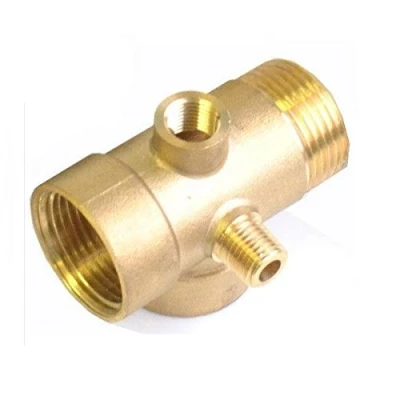 Image of 5 Way Brass Pump R5 Fittings Connector for Pressure Vessels and Gauges 1&quot; X 1/4&quot;