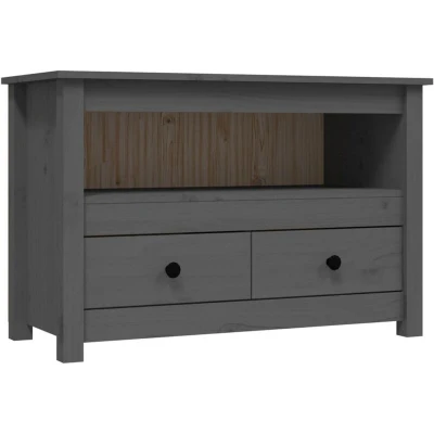 Image of vidaXL TV Cabinet Grey 79x35x52 cm Solid Wood Pine