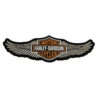 Image of Harley Davidson 8 in. Embroidered Winged Bar &amp; Shield Logo Emblem Sew On Patch