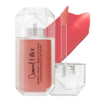 Image of Physicians Formula, Mineral Wear Diamond Filler Cheek and Lip Color, Tint with Serum to Cream, Multi Use Plumping Enriched Vitamin E, Brilliant Peach