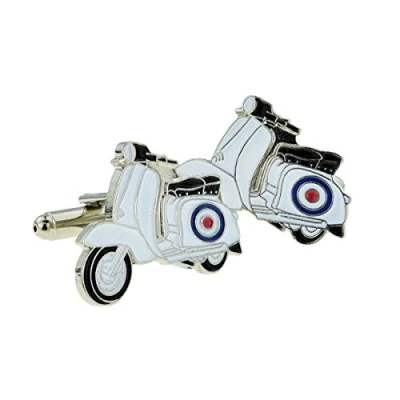 Image of Scooter with Roundel MOD Design CUFFLINKS Presented in a Cufflink Box