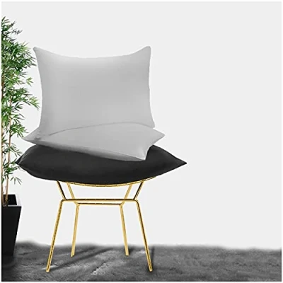 Image of Percale Housewife Pillow Case Set Luxury Plain Dyed Polycotton Cover Standard 50 x 75 Envelope Closure Cases Silver