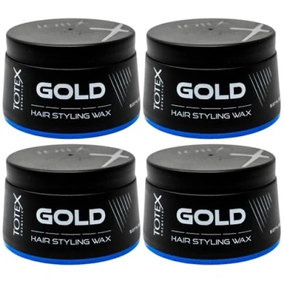 Image of Totex Hair Styling Gold Wax Strong Hold Perfect Scent Texture Shine Finish Defining Long Lasting 150 ml (Pack Of 4)