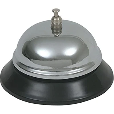 Image of Genware NEV SB35 Bell, Chrome Plated Service 3 1/2&quot; Diameter