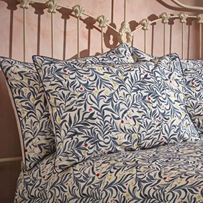 Image of EW by Edinburgh Weavers Malory Pillowcase Pair, Navy, 50 x 75cm