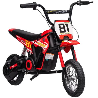 Image of AIYAPLAY 24V Battery Powered Ride On Motorcycle with Rear Suspension, Red