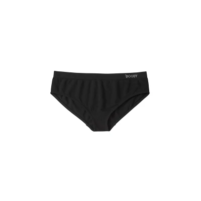 Image of Boody Women&#039;s Hipster Bikini Briefs Organic Bamboo Underwear Seamless Knickers Black Large 1 Pack