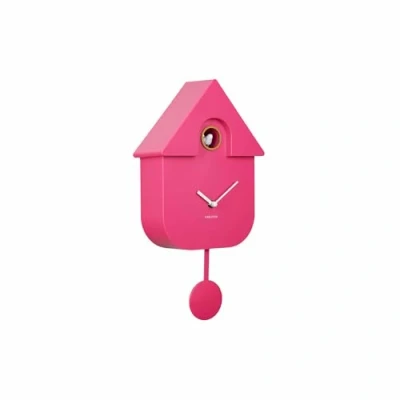Image of Karlsson Pendulum Modern Wall Cuckoo Clock (bright pink KA5768BP)