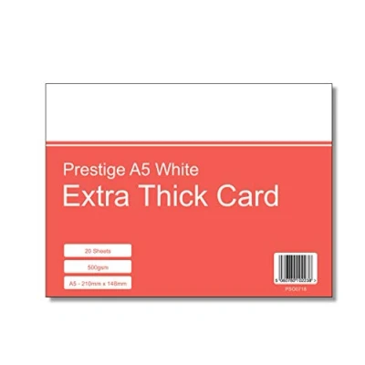 Image of Prestige Premium Super Thick A5 White 500gsm Craft Card Extra Crafting (Pack of 20 Sheets)