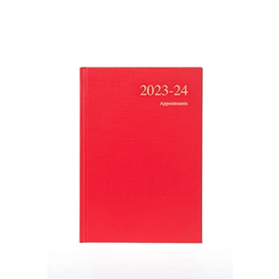 Image of Collins Debden Essentials Academic 2023 24 A5 Day to A Page Mid Year Diary Planner (Appointments) School, College or University Term Journal July 2024 Red ESSA51M.15 2324